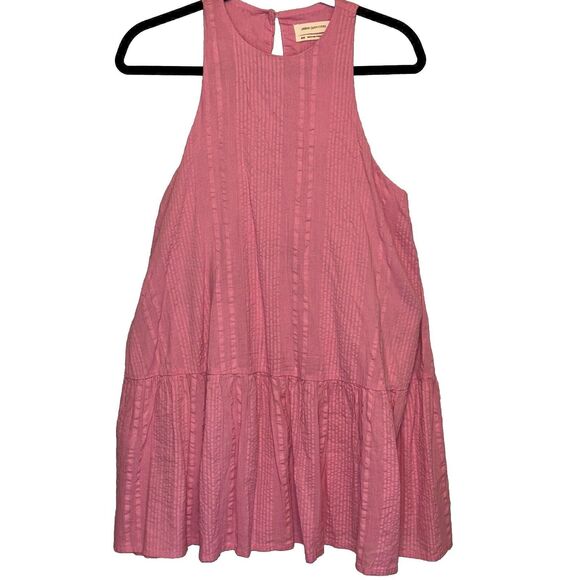 Urban Outfitters‎ Maisy High Neck Frock Pink Ruffle Dress Sz S Mod Retro Twee - Picture 13 of 15